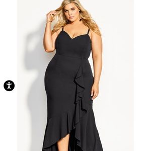 City Chic Ruffle Delight Maxi Dress- formal wear- worn 1x. Size Medium/18